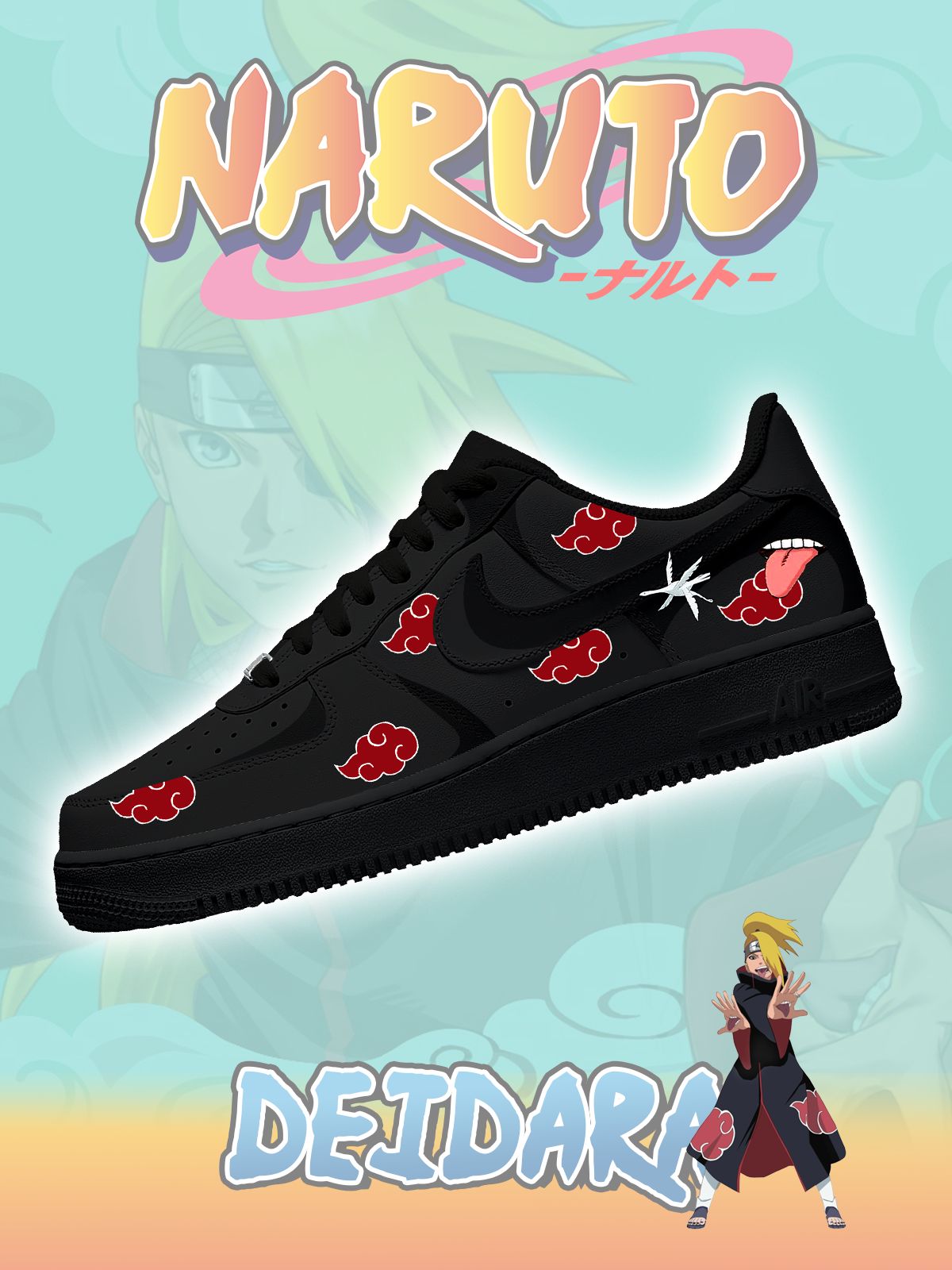 Akatsuki Deidara No.2 Custom Sneakers Akatsuki Deidara No.2 Custom Sneakers Sneakatelier