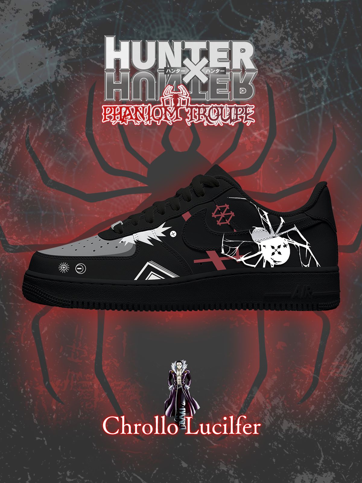 Chrollo Lucilfer Custom Sneakers Chrollo Lucilfer Custom Sneakers Sneakatelier