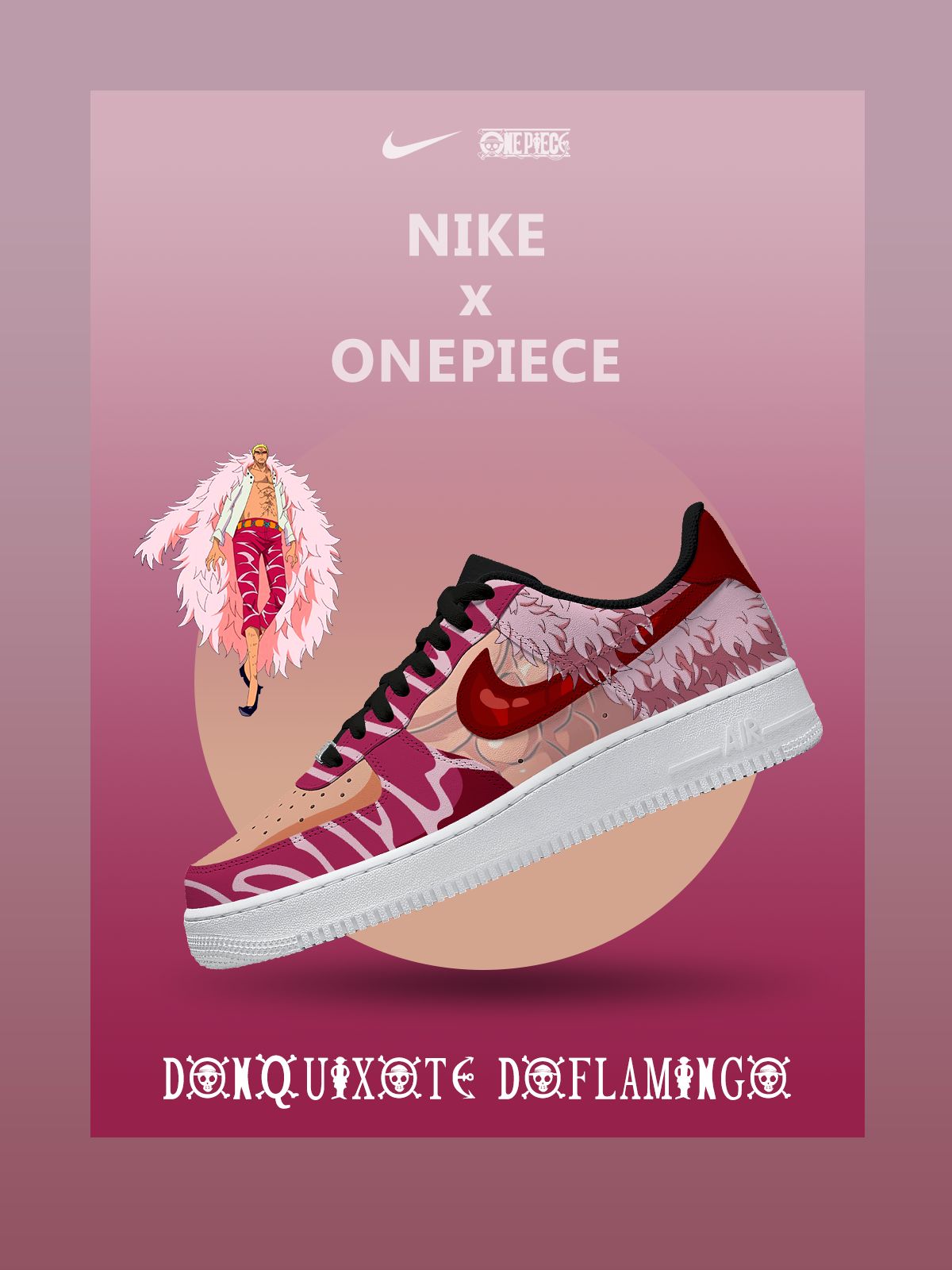 Donquixote Doflamingo Custom Sneakers Donquixote Doflamingo Custom Sneakers Sneakatelier