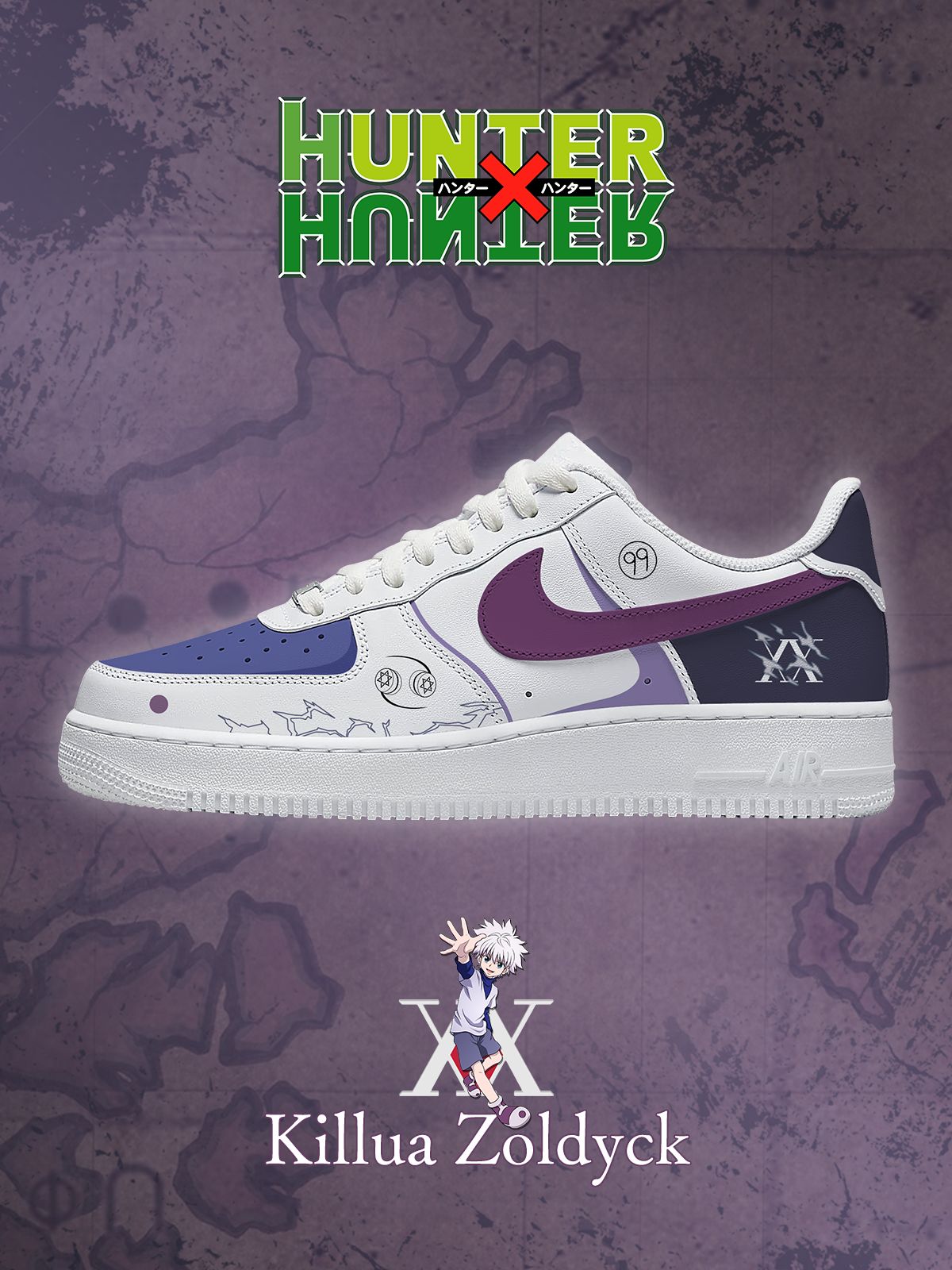 Killua Zoldyck Custom Sneakers Killua Zoldyck Custom Sneakers Sneakatelier