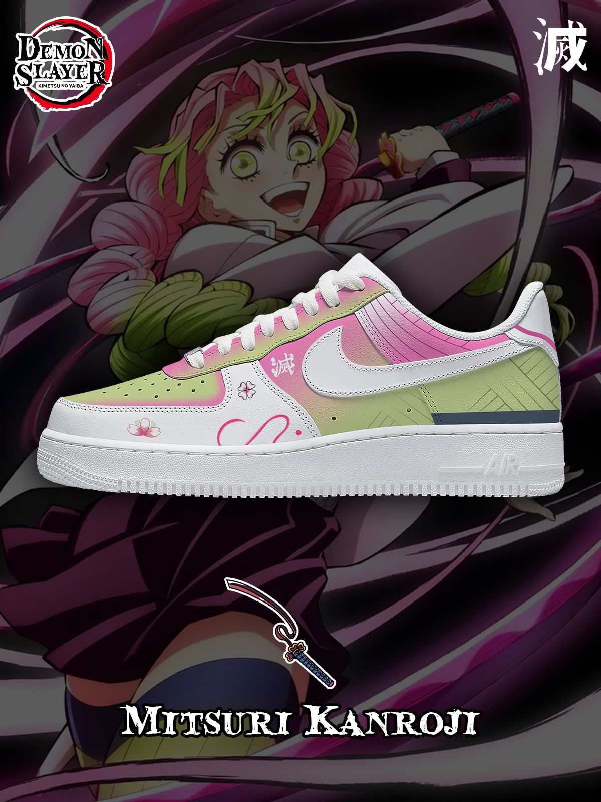 Mitsuri Kanroji V.1 Custom Sneakers Mitsuri Kanroji V.1 Custom Sneakers Sneakatelier