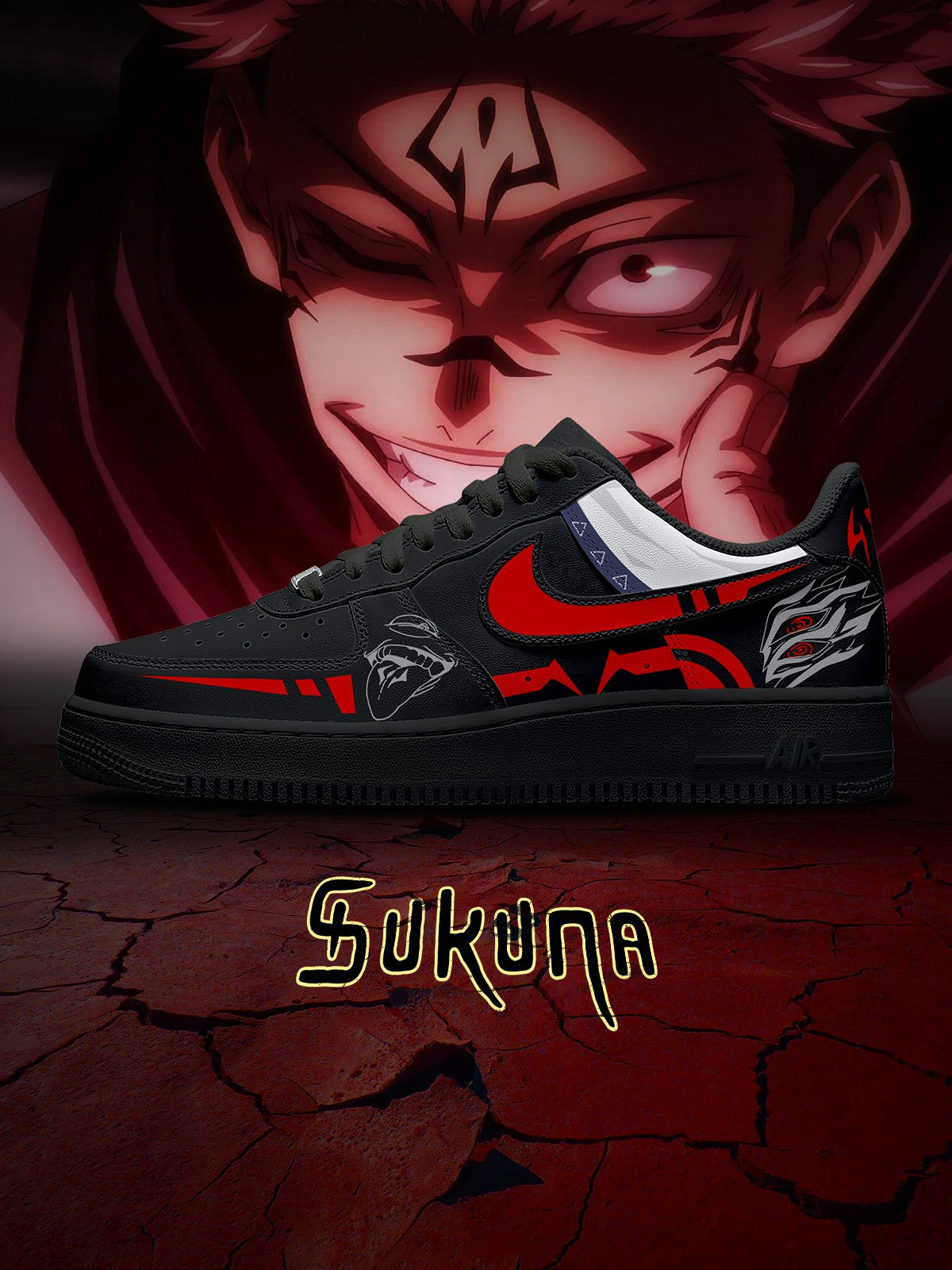 Ryomen Sukuna V.5 Custom Sneakers Ryomen Sukuna V.5 Custom Sneakers Sneakatelier