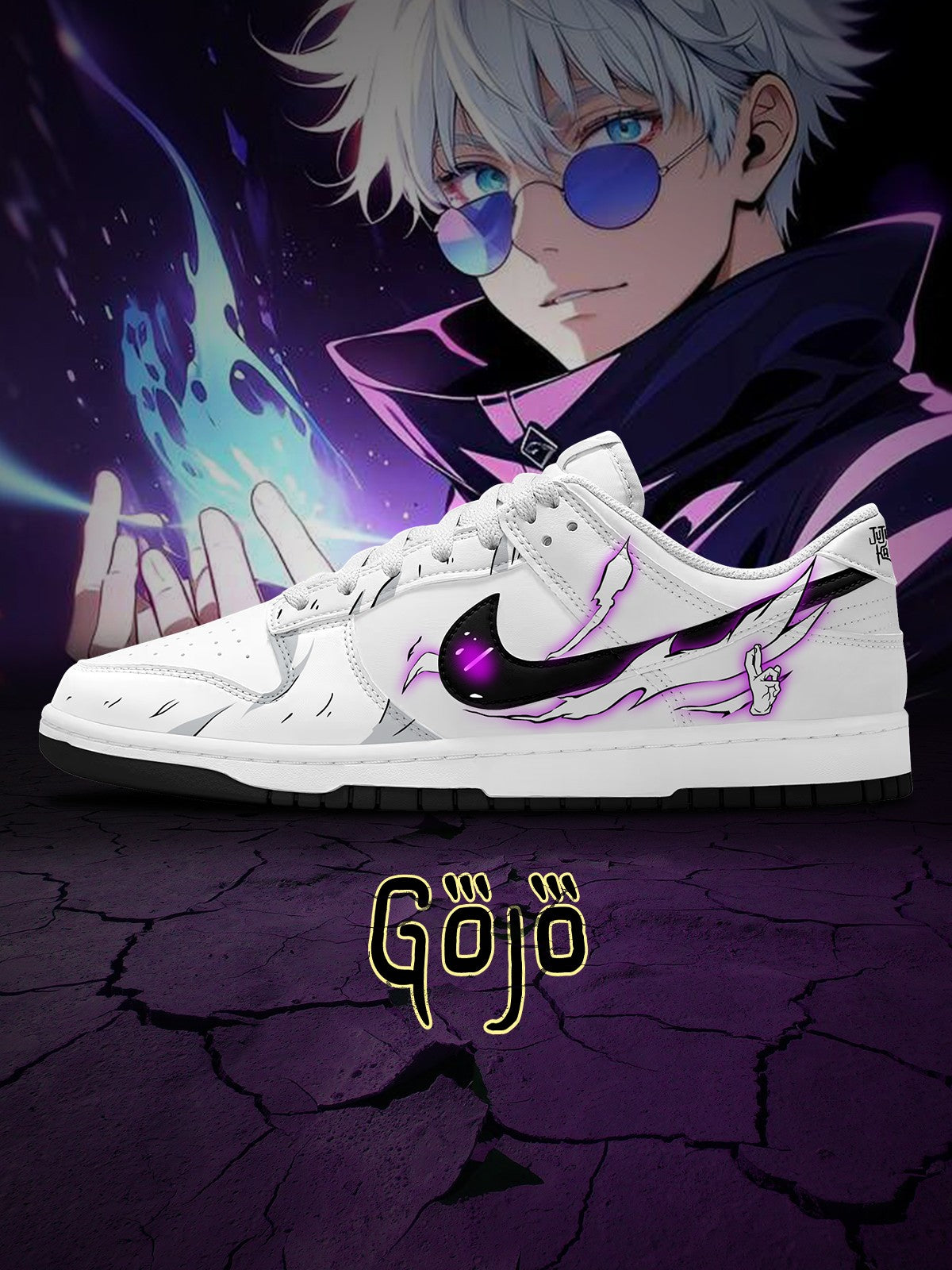 Satoru Gojo V.6 Custom Court-Low Sneakers Satoru Gojo V.6 Custom Court-Low Sneakers Sneakatelier