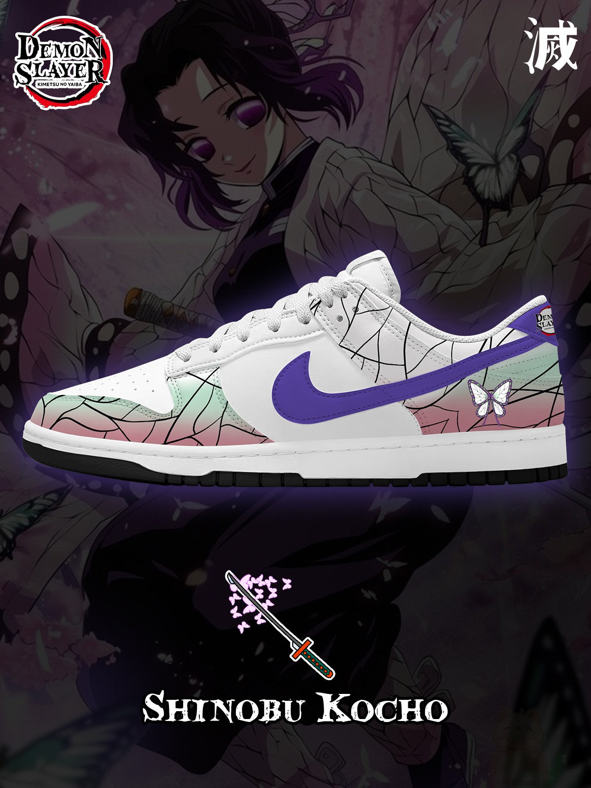 Shinobu Kocho V.2 Custom Court-Low Sneakers Shinobu Kocho V.2 Custom Court-Low Sneakers Sneakatelier