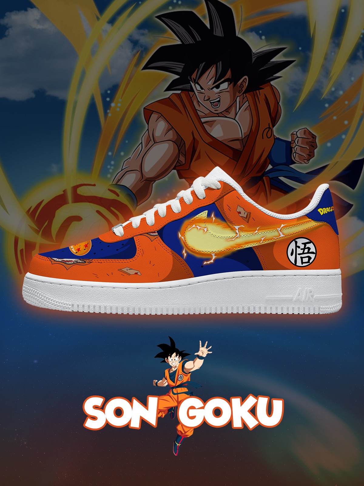 Son Goku V.3 Custom Sneakers Son Goku V.3 Custom Sneakers Sneakatelier