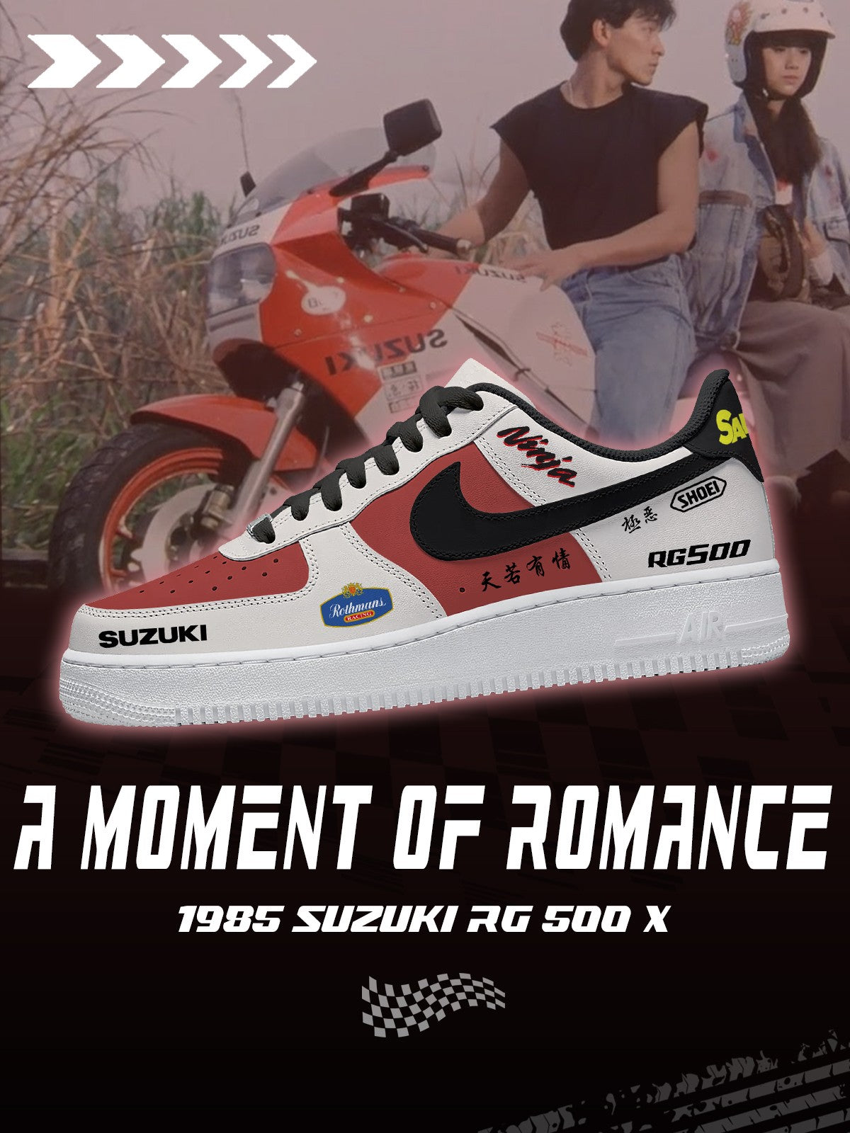 1985 RG 500 x A Moment of Romance V.1 Custom Sneakers 1985 RG 500 x A Moment of Romance V.1 Custom Sneakers Sneakatelier