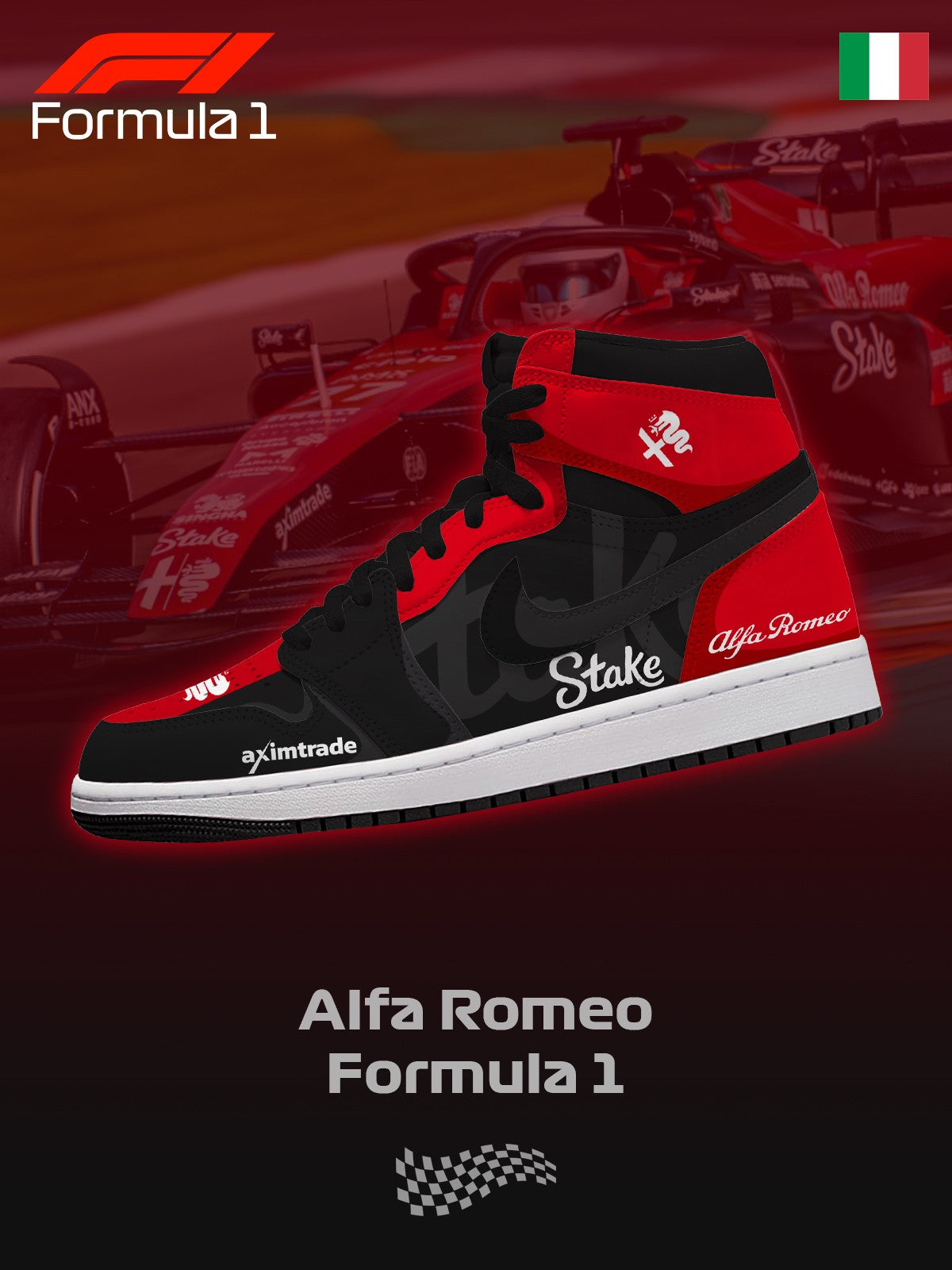 A Romeo F.1 V.1 Custom High-Top Sneakers A Romeo F.1 V.1 Custom High-Top Sneakers Sneakatelier