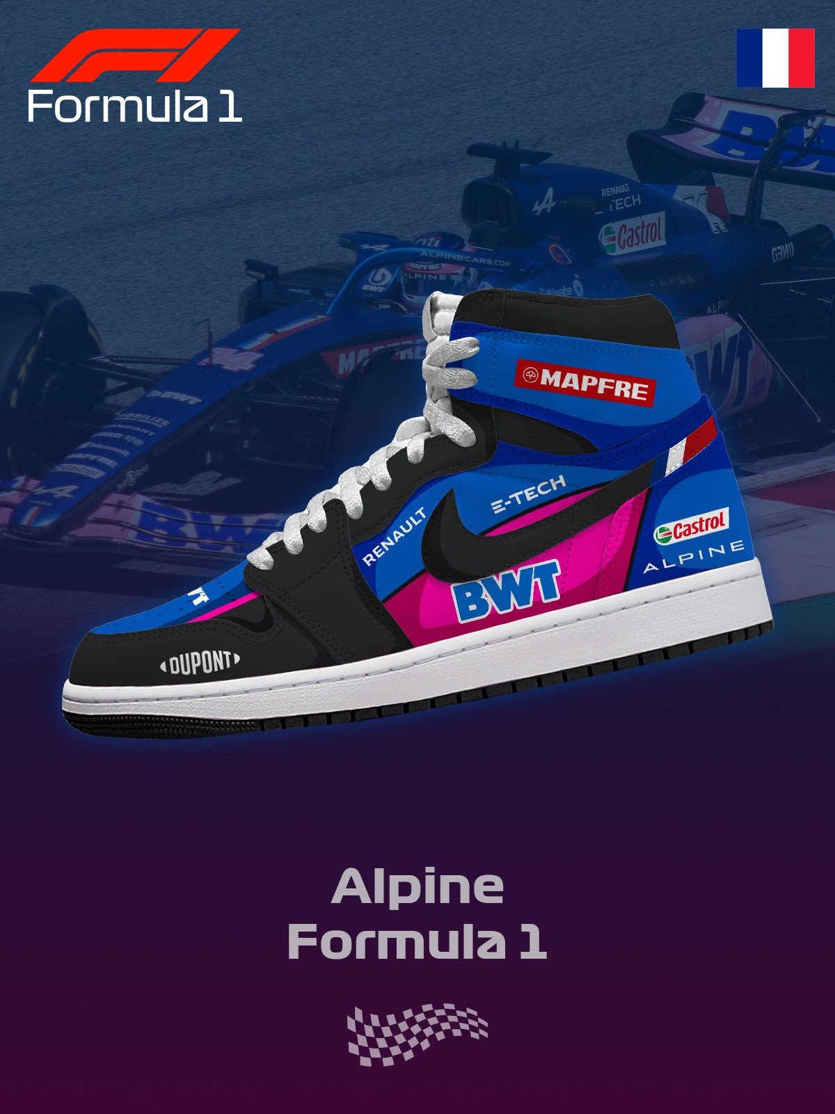 Alpine F.1 V.1 Custom High-Top Sneakers Alpine F.1 V.1 Custom High-Top Sneakers Sneakatelier
