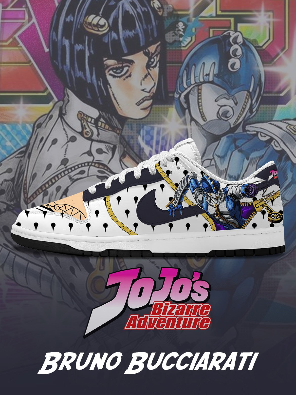 Bruno Bucciarati V.2 Custom Court-Low Sneakers Bruno Bucciarati V.2 Custom Court-Low Sneakers Sneakatelier