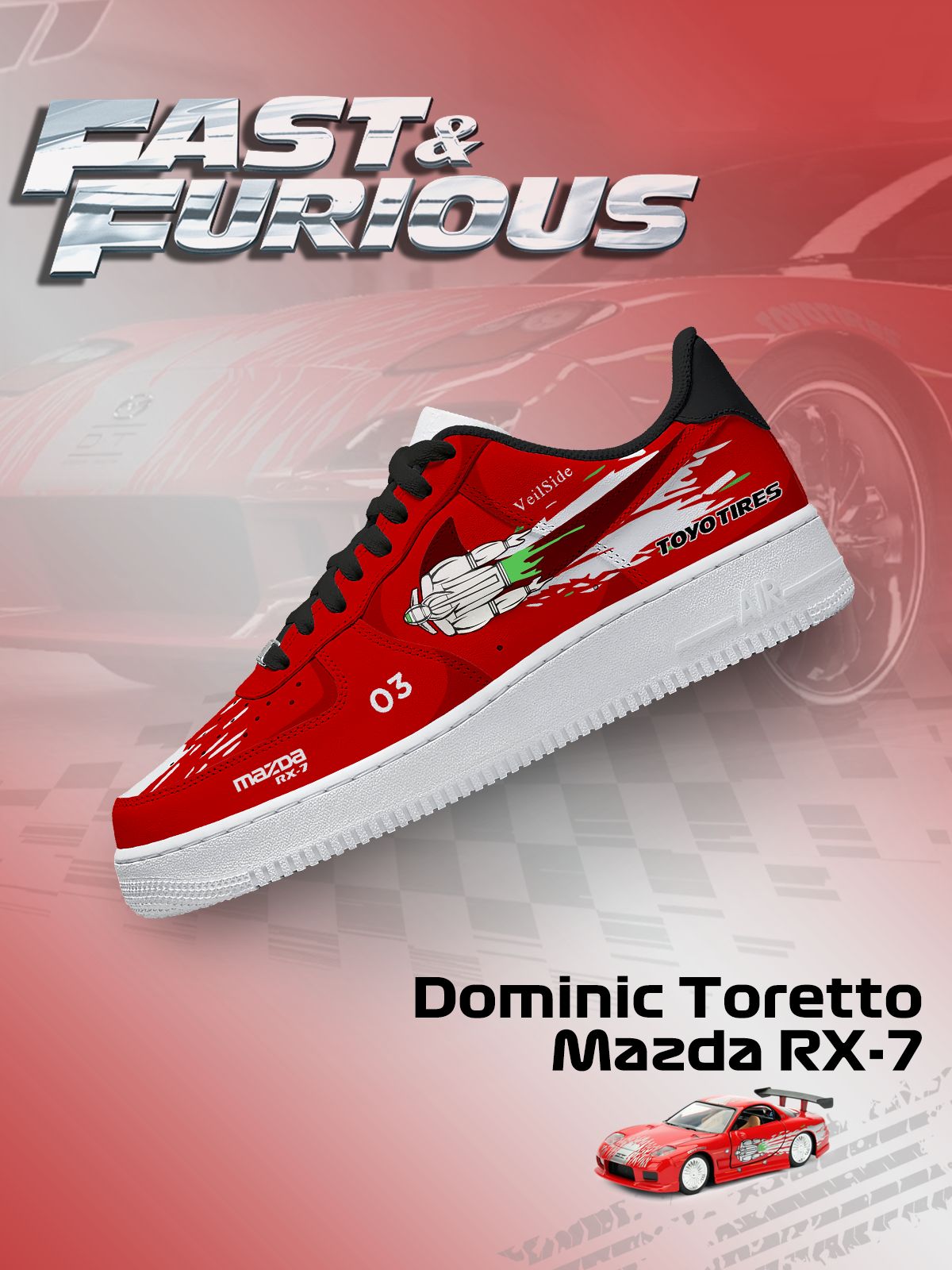 Dominic Toretto RX-7 Custom Sneakers Dominic Toretto RX-7 Custom Sneakers Sneakatelier