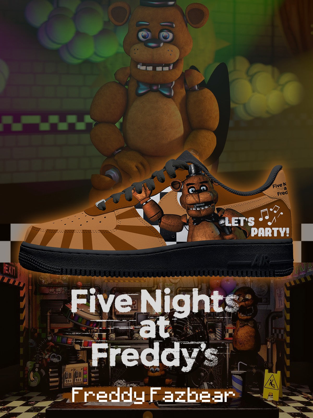 Freddy Fazbear V.2 Custom Sneakers Freddy Fazbear V.2 Custom Sneakers Sneakatelier
