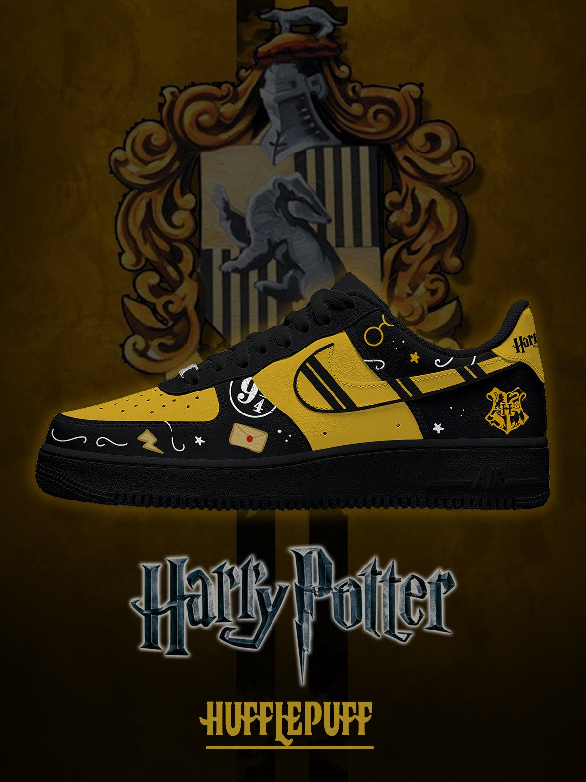 Hogwarts Hufflepuff House V.2 Custom Sneakers Hogwarts Hufflepuff House V.2 Custom Sneakers Sneakatelier