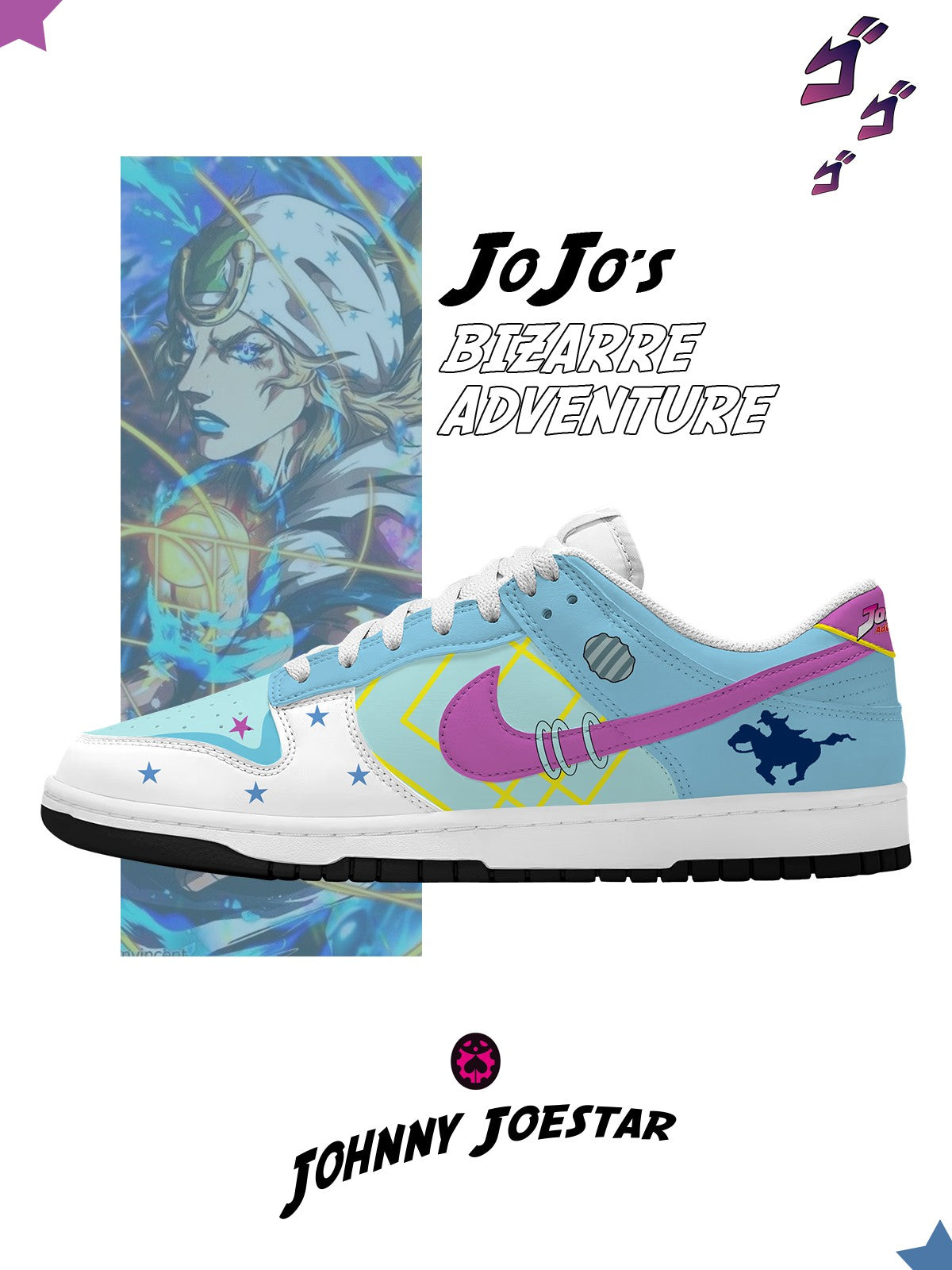 Johnny Joestar V.1 Custom Court-Low Sneakers Johnny Joestar V.1 Custom Court-Low Sneakers Sneakatelier