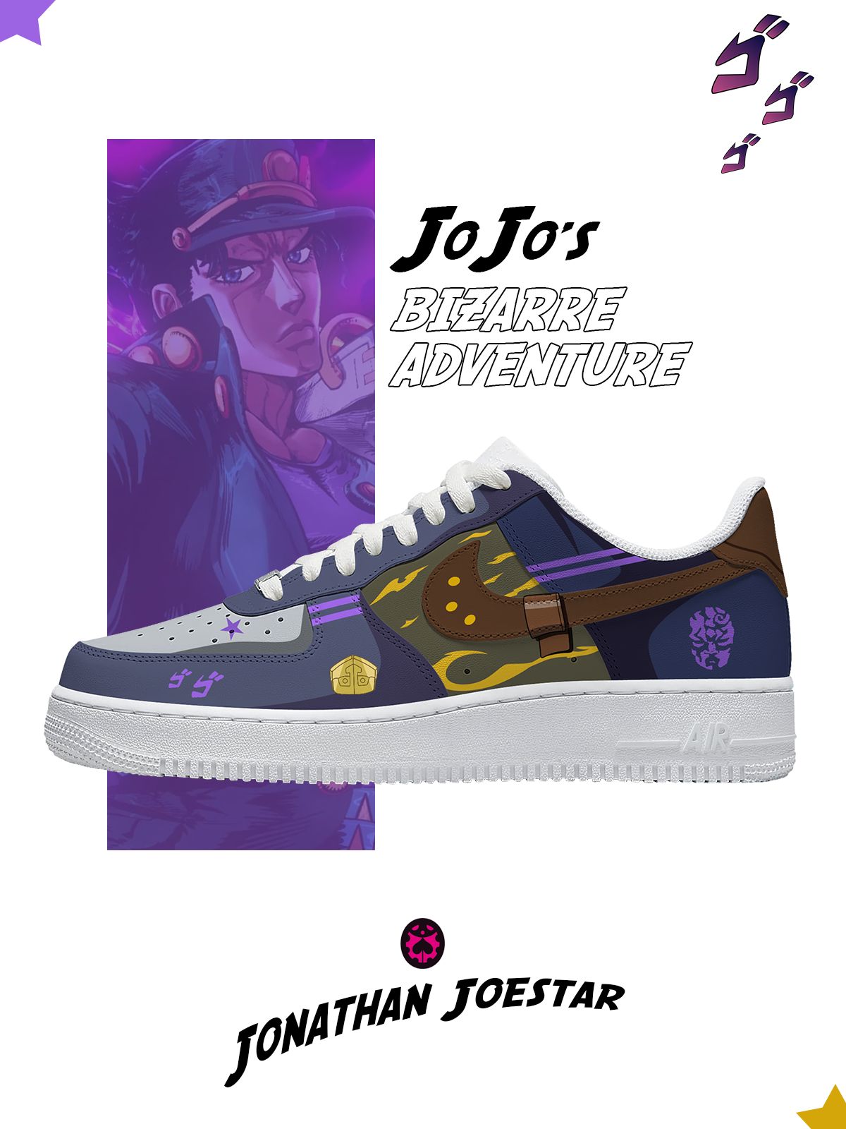 Jonathan Joestar Custom Sneakers Jonathan Joestar Custom Sneakers Sneakatelier