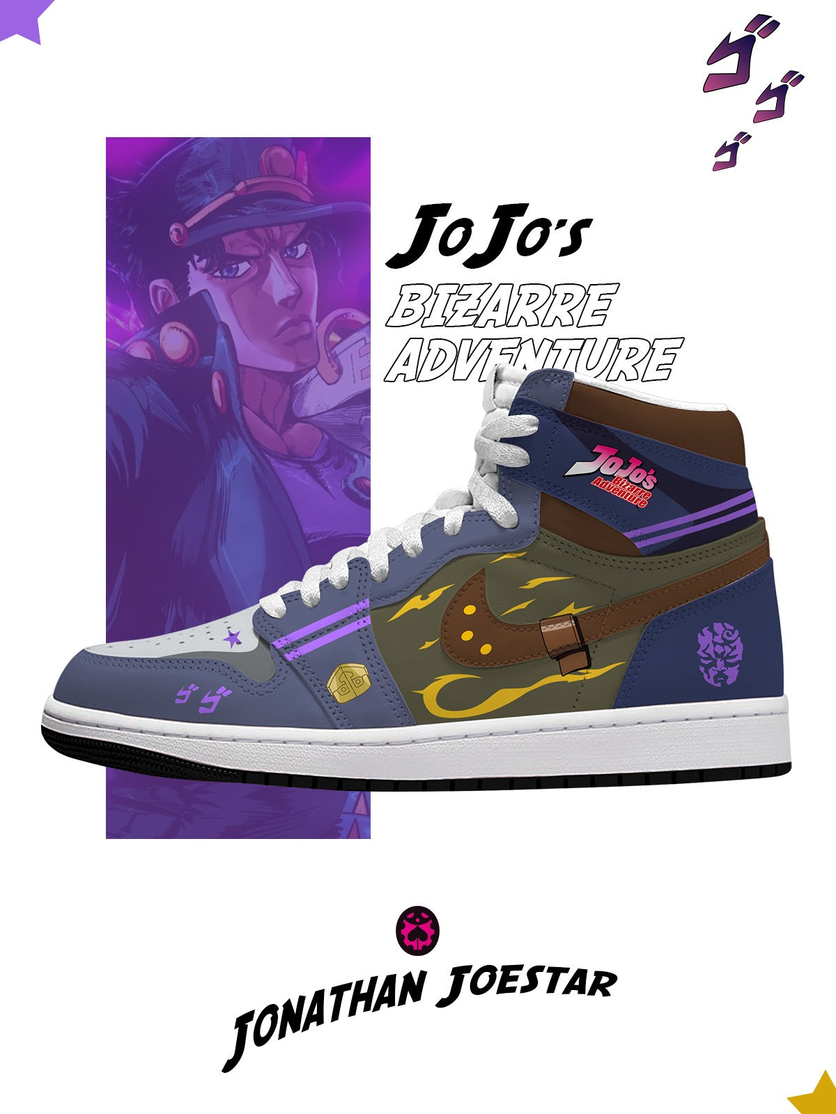 Jonathan Joestar V.1 Custom High-Top Sneakers Jonathan Joestar V.1 Custom High-Top Sneakers Sneakatelier