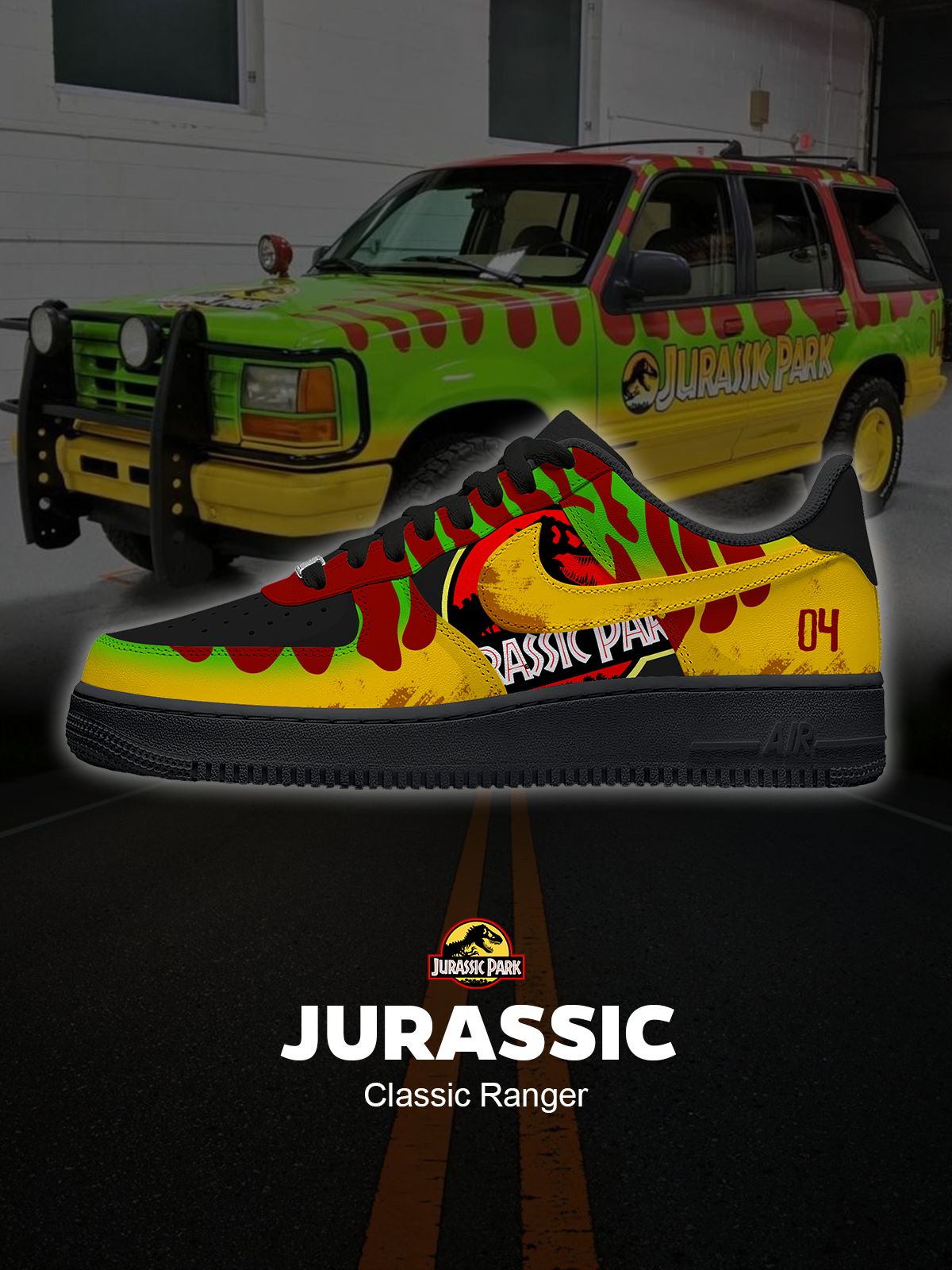 Jurassic Classic Ranger Custom Sneakers Jurassic Classic Ranger Custom Sneakers Sneakatelier