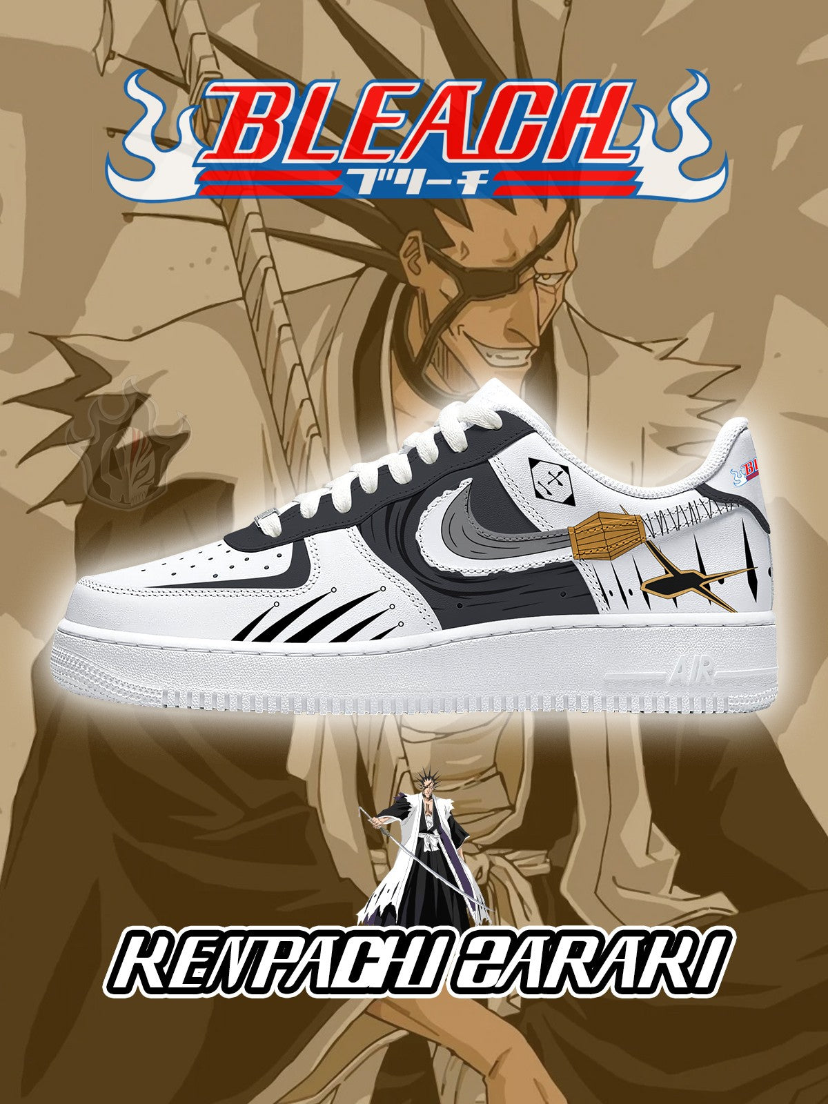 Kenpachi Zaraki V.1 Custom Sneakers Kenpachi Zaraki V.1 Custom Sneakers Sneakatelier