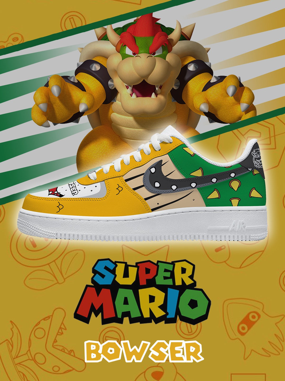 King Bowser Koopa V.2 Custom Sneakers King Bowser Koopa V.2 Custom Sneakers Sneakatelier