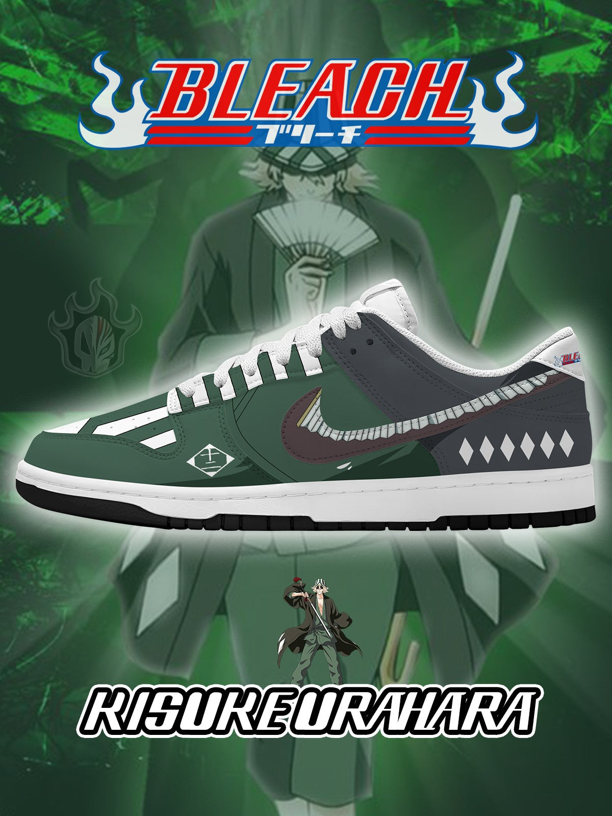 Kisuke Urahara V.1 Custom Court-Low Sneakers Kisuke Urahara V.1 Custom Court-Low Sneakers Sneakatelier