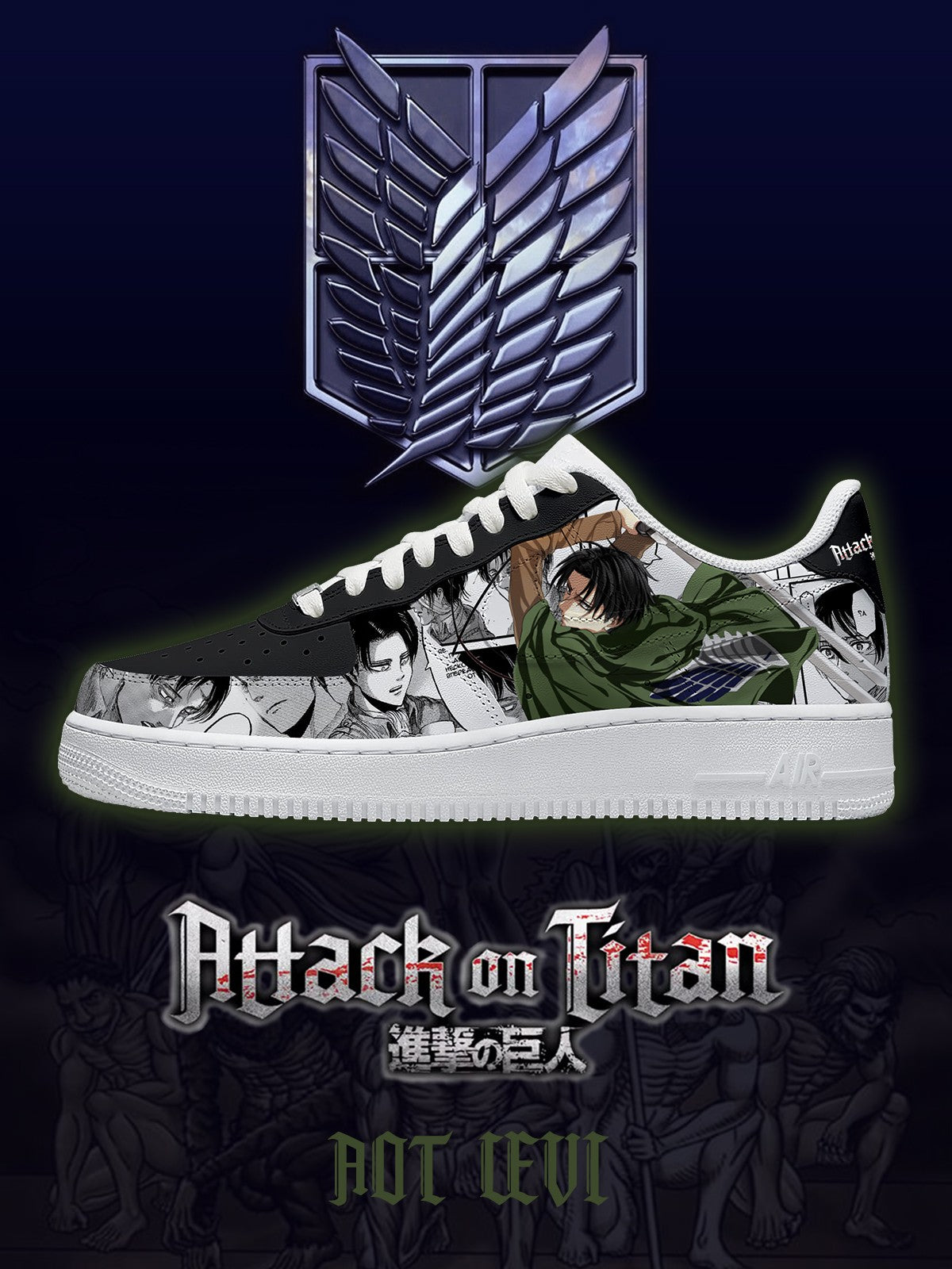Levi Ackerman V.2 Custom Sneakers Levi Ackerman V.2 Custom Sneakers Sneakatelier