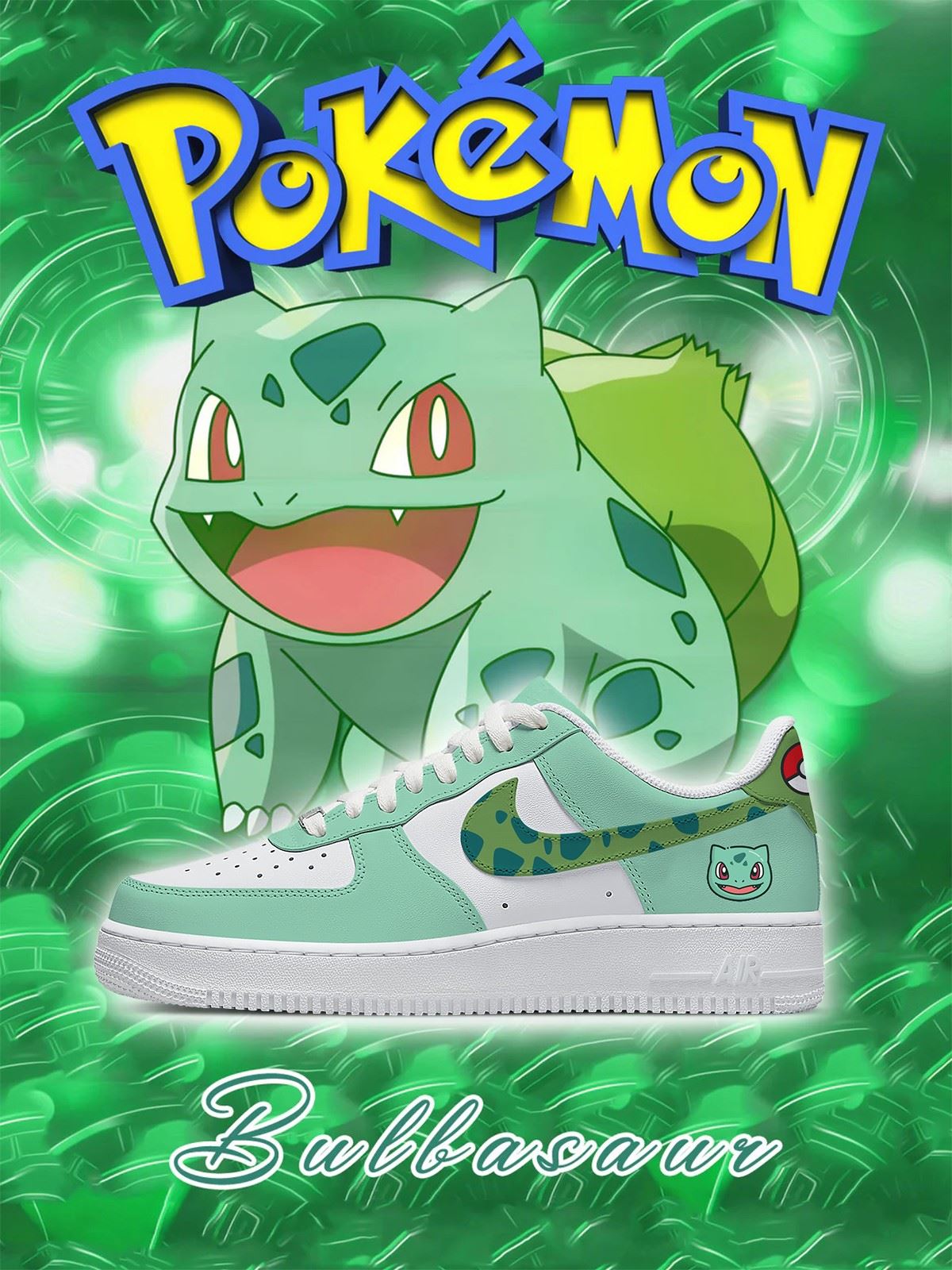 No.0001 Bulbasaur Style 2 Custom Sneakers No.0001 Bulbasaur Style 2 Custom Sneakers Sneakatelier