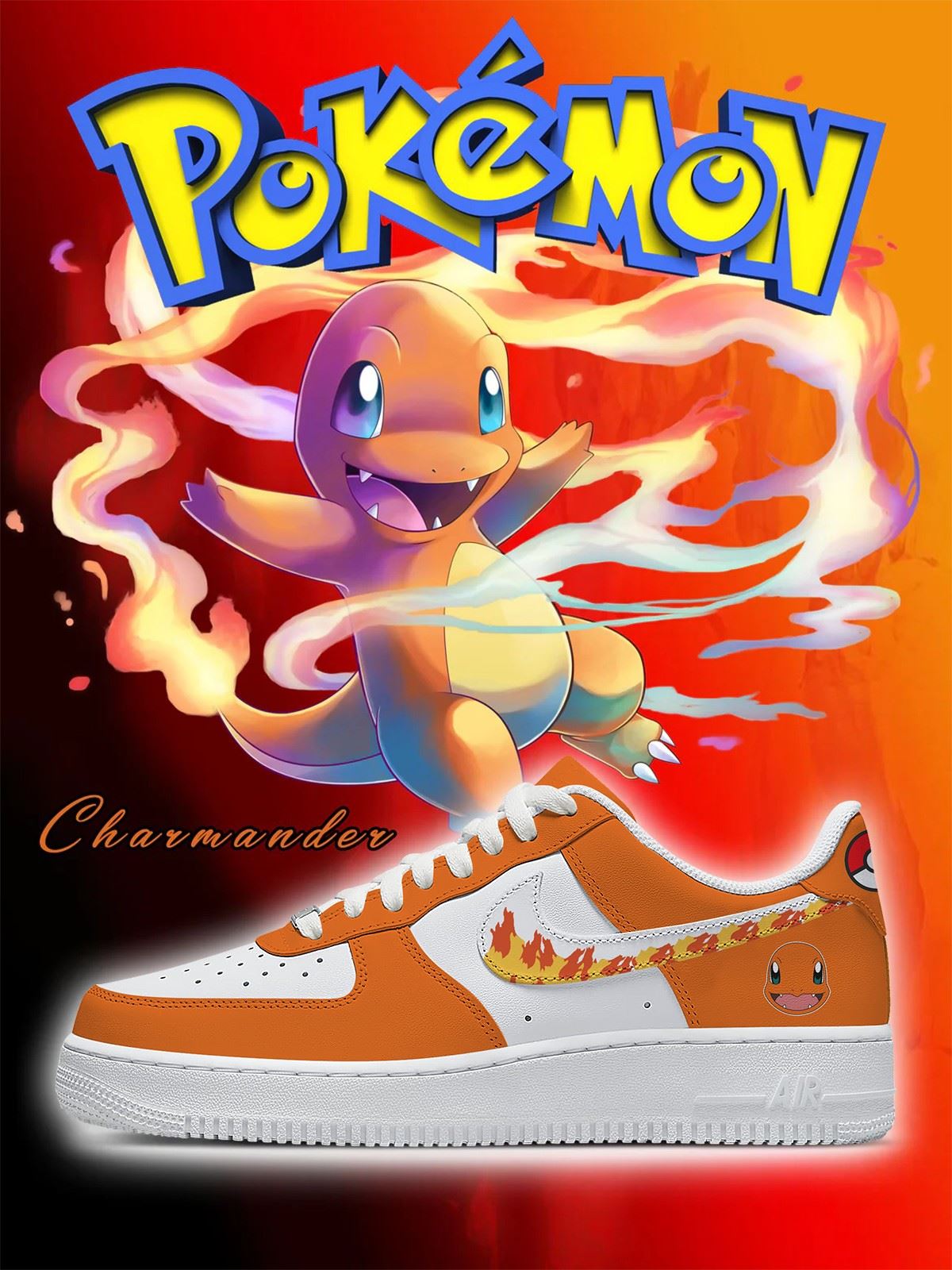 No.0004 Charmander Custom Sneakers No.0004 Charmander Custom Sneakers Sneakatelier