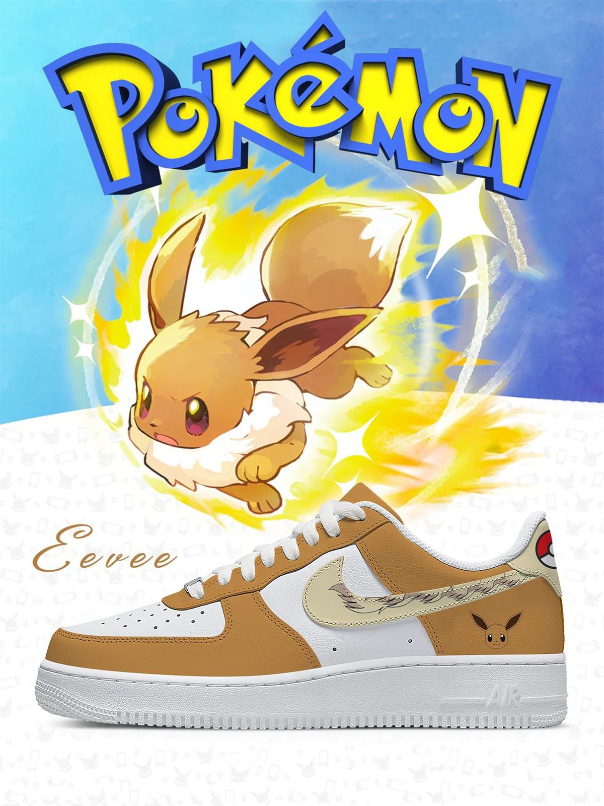 No.0133 Eevee Style 1 Custom Sneakers No.0133 Eevee Style 1 Custom Sneakers Sneakatelier