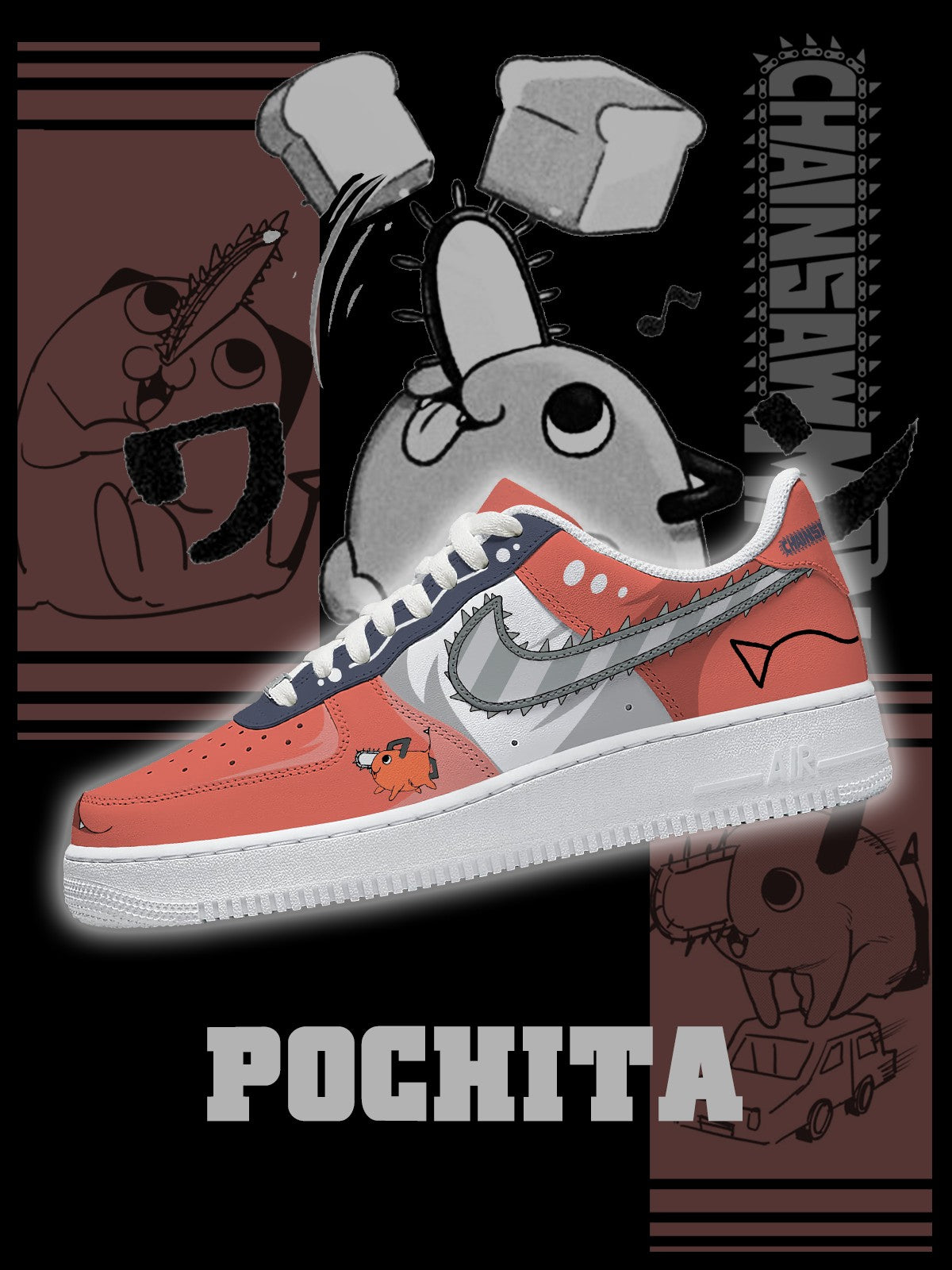 Pochita V.2 Custom Sneakers Pochita V.2 Custom Sneakers Sneakatelier