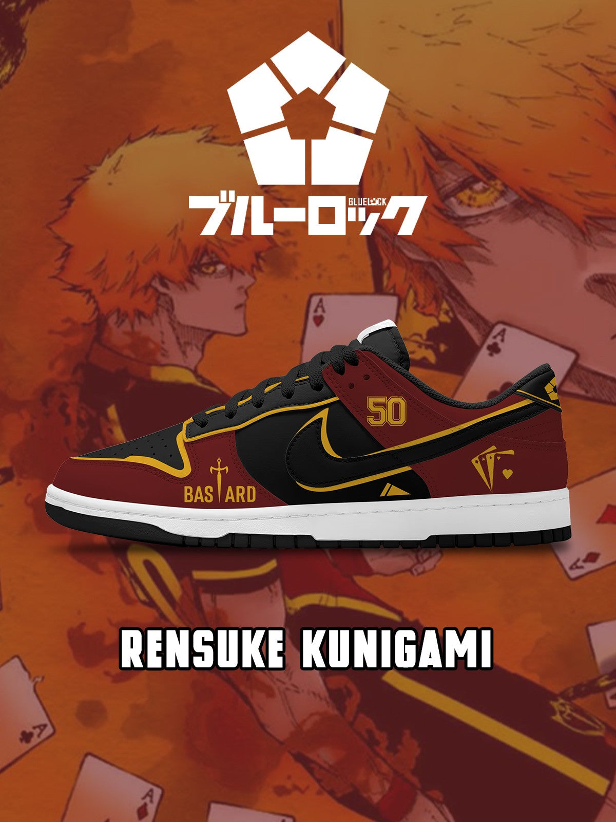 Rensuke Kunigami V.2 Custom Court-Low Sneakers Rensuke Kunigami V.2 Custom Court-Low Sneakers Sneakatelier