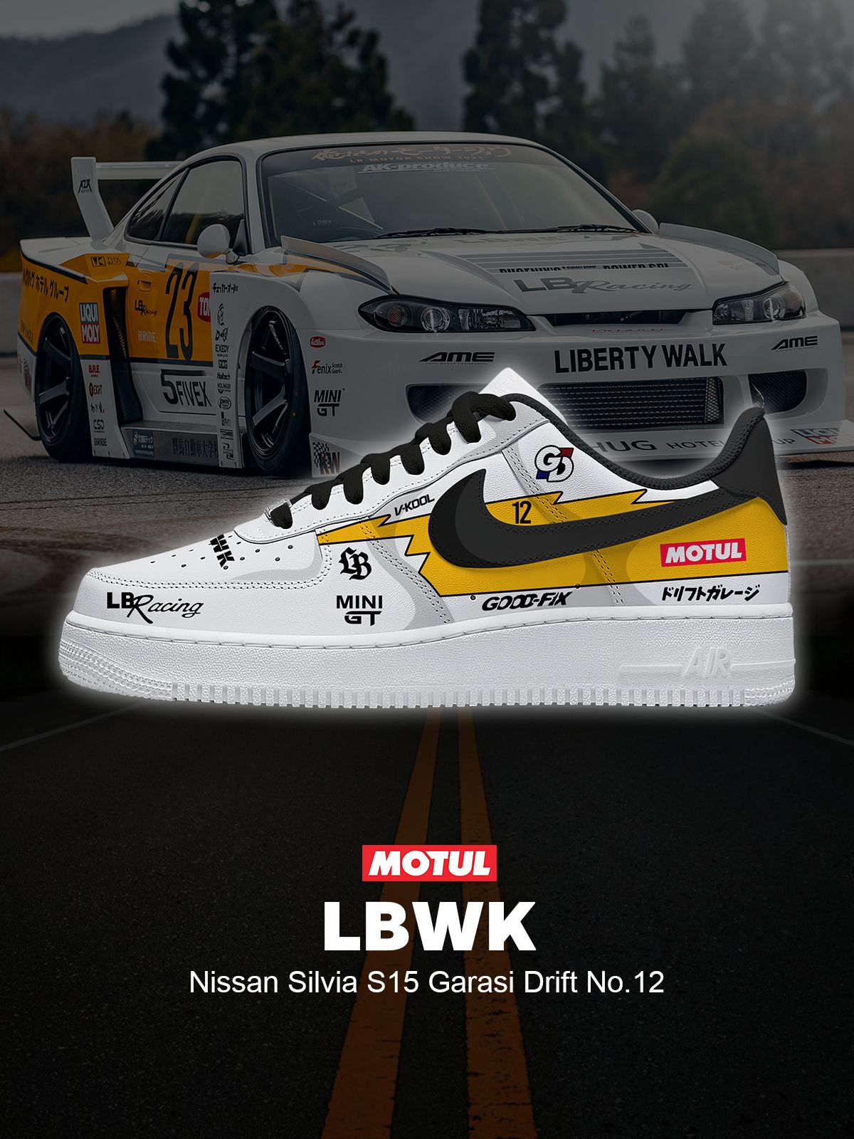 Silvia S15 Garasi Drift No 12 Custom Sneakers Silvia S15 Garasi Drift No 12 Custom Sneakers Sneakatelier
