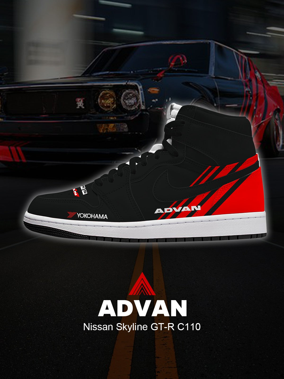 Skyline GT-R C110 V.1 Custom High-Top Sneakers Skyline GT-R C110 V.1 Custom High-Top Sneakers Sneakatelier
