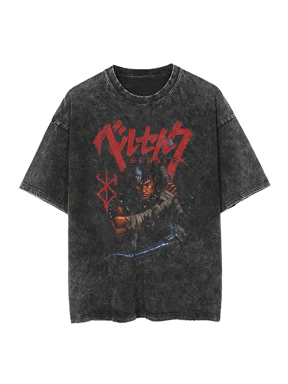 BLACK SWORDSMAN VINTAGE OVERSIZED TEE